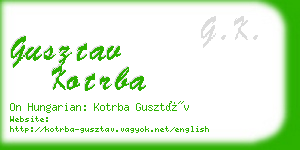 gusztav kotrba business card